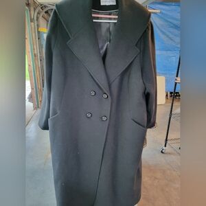 Pendleton black wool duster trench pea coat 22w